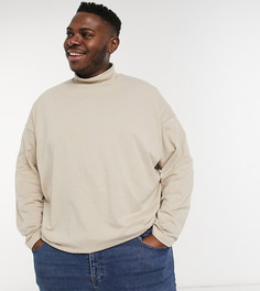 Бежевая свободная водолазка ASOS DESIGN Plus-Бежевый