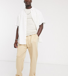 Черные oversized-джоггеры с затяжками внизу ASOS DESIGN Tall-Бежевый