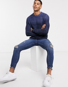 Синий джемпер с эффектом выцветания Jack & Jones Essentials
