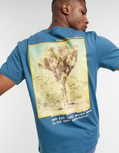 Футболка с принтом на спине The North Face-Синий