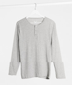 Серый меланжевый лонгслив на пуговицах Brave Soul