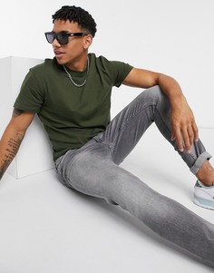 Свободная футболка цвета хаки Jack & Jones Essentials-Зеленый