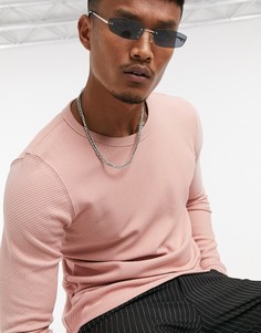Розовый джемпер с круглым вырезом Bershka