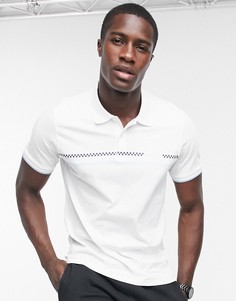 Футболка-поло с полоской на груди Ben Sherman-Белый