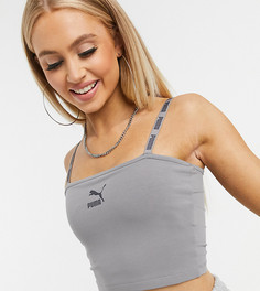 Серый кроп-топ с логотипом Puma эксклюзивно для ASOS-Фиолетовый