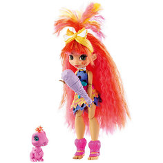 Базовая кукла Cave Club Эмберли и велоцираптор Флэр Mattel