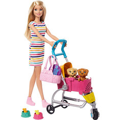 Игровой набор Barbie Кукла с щенками в коляске Mattel