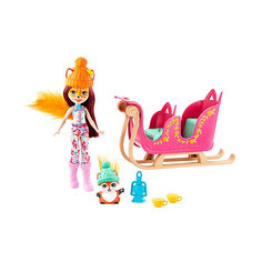 Набор игровой Enchantimals Рождественские сани кукла+питомец GJX31 Mattel