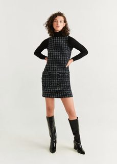 Платье из твида в клетку - Wintour Mango