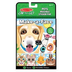 Книжка с наклейками "Pets Reusable Sticker Pad. Make-a-Face" Melissa & Doug