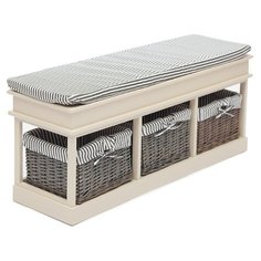 Обувница Secret de Maison Seige SH-82301 , размер (ШхГ): 110х35 см , цвет: слоновая кость/полоски