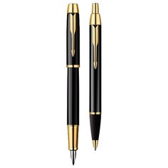 PARKER набор шариковая и перьевая ручки IM Metal, M, синий цвет чернил