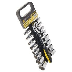 Набор торцевых головок Эврика (17 предм.) ER-96100 черный/желтый