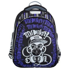 №1 School ранец Monkey (1061327), черный/синий