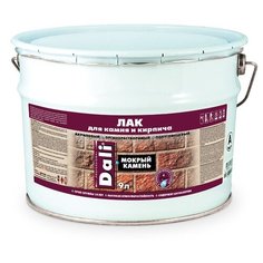 Лак DALI Для камня и кирпича «Мокрый камень» полиакриловый бесцветный 9 л