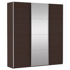 Шкаф-купе для спальни Е1 Прайм Трио (комбинированный фасад / одно зеркало), (ШхГхВ): 180х57х230 см, венге