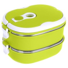 BRADEX Термо ланч-бокс двойной «Bento» зеленый/белый