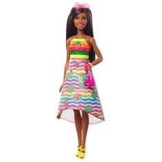 Кукла Barbie Крайола Радужный фруктовый сюрприз Брюнетка, 29 см, GBK19