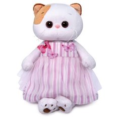 Мягкая игрушка Basik&Co Кошка Ли-Ли в платье с бабочками 27 см