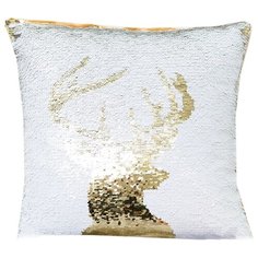 Чехол для подушки Collorista Хамелеон Олень 40х40 см (3132443) белый/золотистый