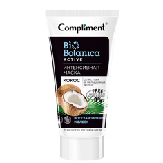 Compliment BioBotanica Active Интенсивная маска Кокос Для сухих и окрашенных волос Восстановление и блеск, 200 мл