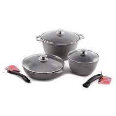 Набор посуды Kukmara Мраморная №4 6 пр. светлый мрамор