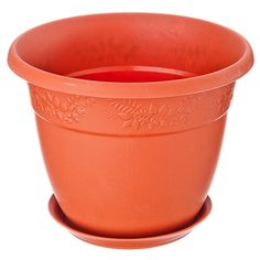 Кашпо IDEA (М-Пластика) Рябина d19см с поддоном терракотовый