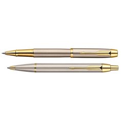 PARKER набор шариковая и роллерная ручки IM Core Metal TK223, M, черный цвет чернил