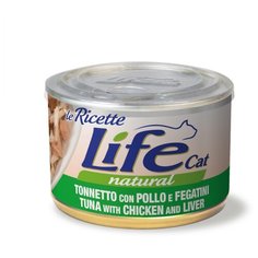 Корм для кошек Life Cat с тунцом, с курицей, с печенью 150 г