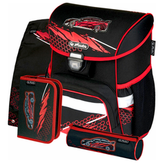 Herlitz ранец Loop Plus Driven с наполнением (50025763), красный/черный