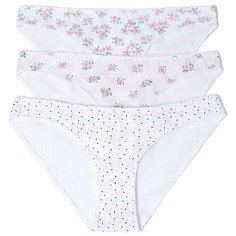 Vis-a-Vis Набор трусов слипы низкой посадки с принтом, 3 шт., размер XL, white/rose