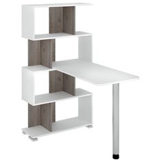 Компьютерный стол Мэрдэс Домино Нельсон СЛ-5-4СТ, 75х109.9 см, цвет: белый жемчуг/нельсон/белый жемчуг Merdes