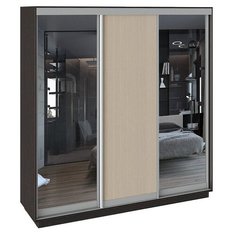 Шкаф-купе для спальни ТриЯ Румер 3-х дверный (2 зеркала), (ШхГхВ): 210х60х220 см, венге/дуб молочный Triya