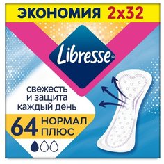 Libresse прокладки ежедневные DailyFresh Plus Normal 64 шт.