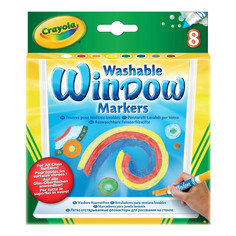 Маркеры для рисования на стекле "Crayola", смываемые, 8 шт (58-8165)