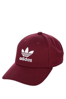 Бордовая бейсболка с логотипом бренда Adidas Originals