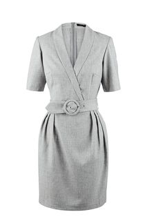 Короткое серое платье с расклешенной юбкой Love Republic