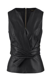 Топ из экокожи с молнией на спине Love Republic