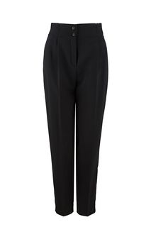 Брюки черного цвета с защипами Zarina