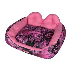 Лежак для собак и кошек Xody Бант, хлопок, розовый, 52х44х23 см