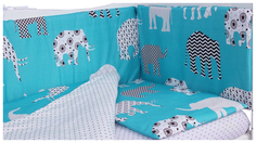 Бортик в кроватку AmaroBaby Слоники 4 предмета