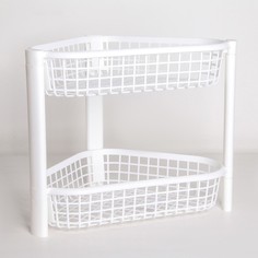 Полка двухсекционная угловая «Сканди», белый, 38 x 27 x 30 см Вселенная Порядка