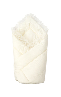 Конверт-одеяло на выписку с вуалью Золотой Гусь молочный