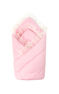 Конверт-одеяло на выписку с вуалью Золотой Гусь розовый