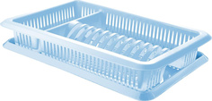 Сушилка для посуды с поддоном 1-а ярусная "Лилия" голубой пастельный Nice&Price