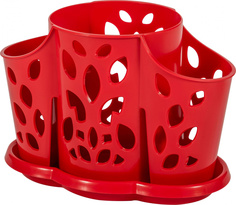 Сушилка для столовых приборов 3х-секционная "Камелия" красный Nice&Price