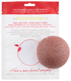 Спонж для умывания The Konjac Sponge Co Konjac Facial Puff Sponge With Red French Clay