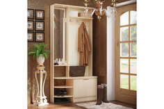 Набор мебели для прихожей Фант-Мебель Саша 13 Млечный дуб, ЛДСП/Зеркало, Млечный дуб