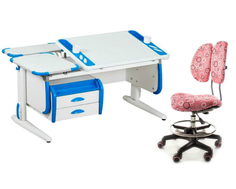 Комплект ДЭМИ Парта Techno СУТ 31-04 с креслом Simba и прозрачной накладкой на парту 65х45