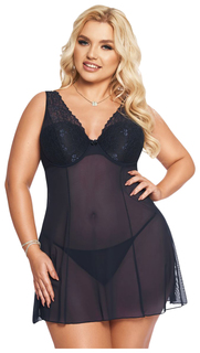 Полупрозрачная сорочка Berta синий XXL SoftLine